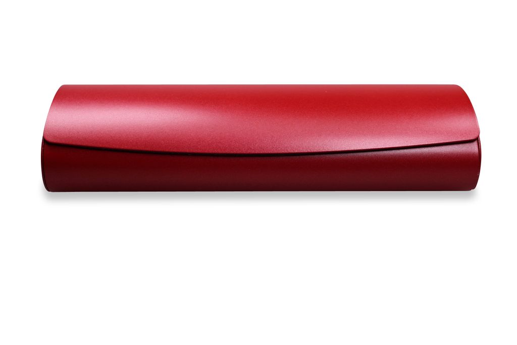 Faltbares Brillenetui aus echtem Leder (Rot)