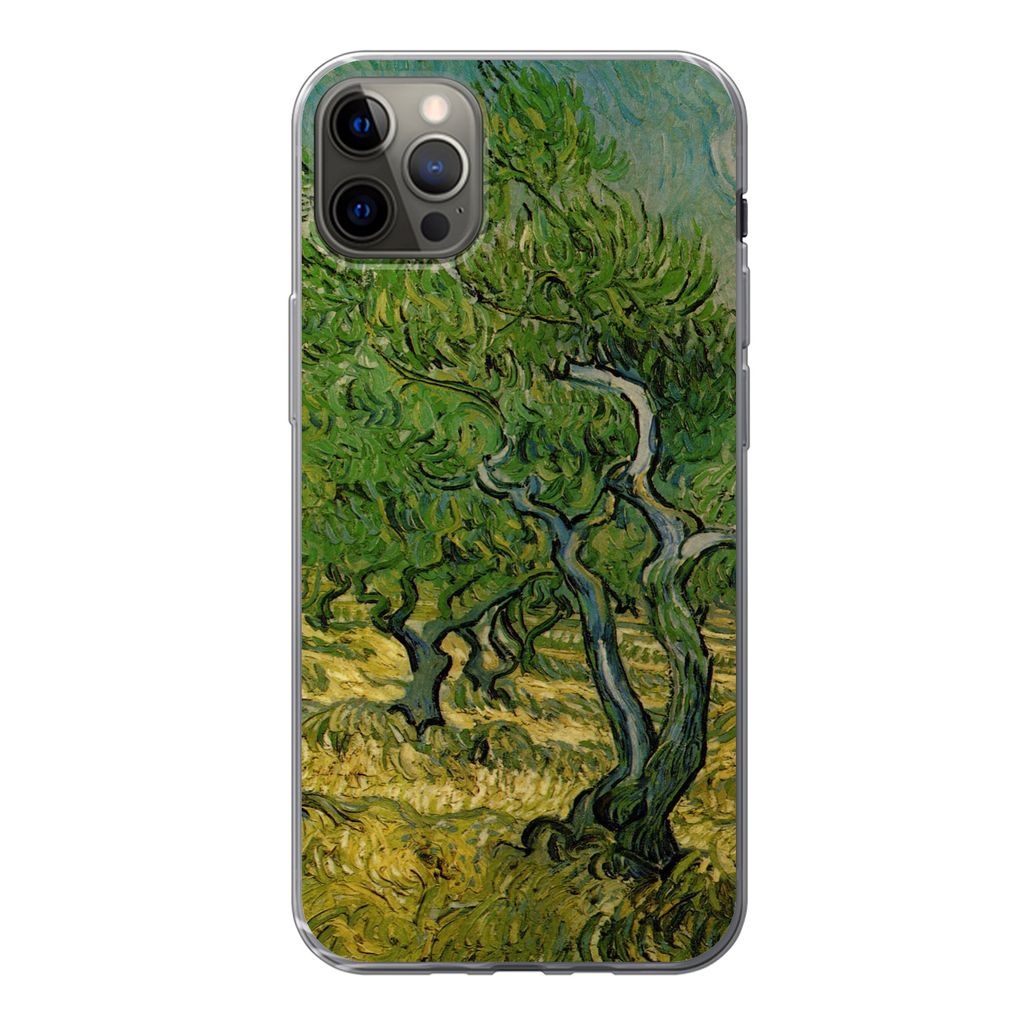 MuchoWow Handyhülle Schutzhülle Hülle für iPhone 12 Pro Max Olivenhain - Vincent van Gogh Silikon Softcase Handy Hülle - Hartschale