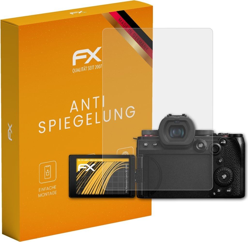 atFoliX FX-Antireflex 3x Schutzfolie kompatibel mit Panasonic Lumix DC-G9M2 Displayfolie