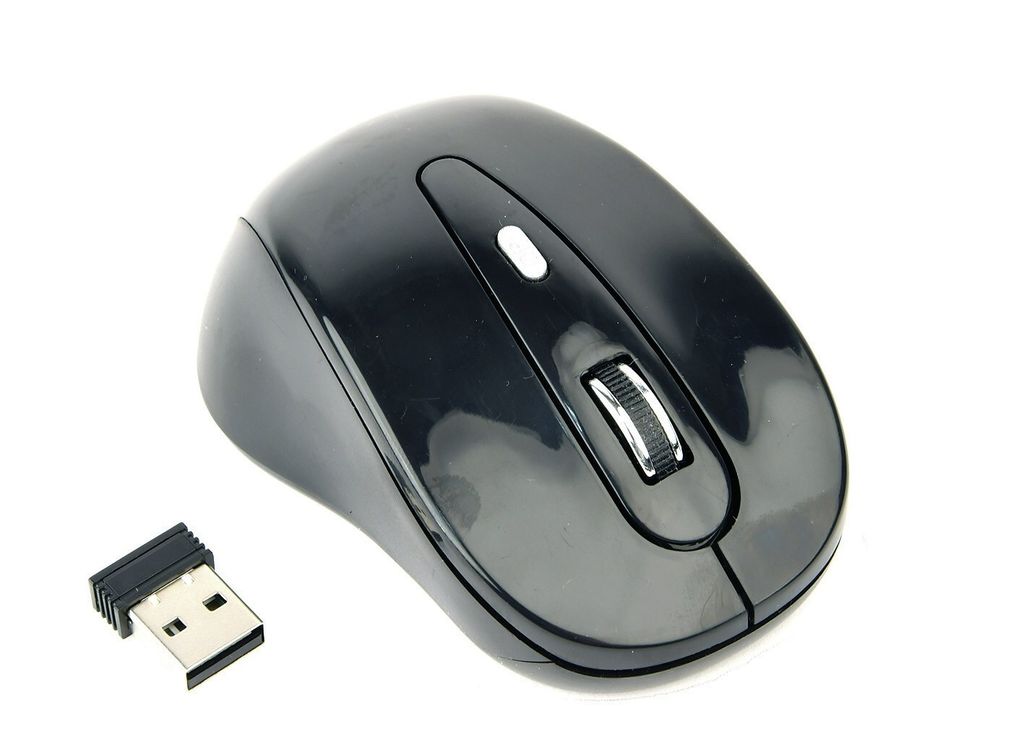gembird Maus Wireless 6 Tasten silber-schwarz Immagine del prodotto 
