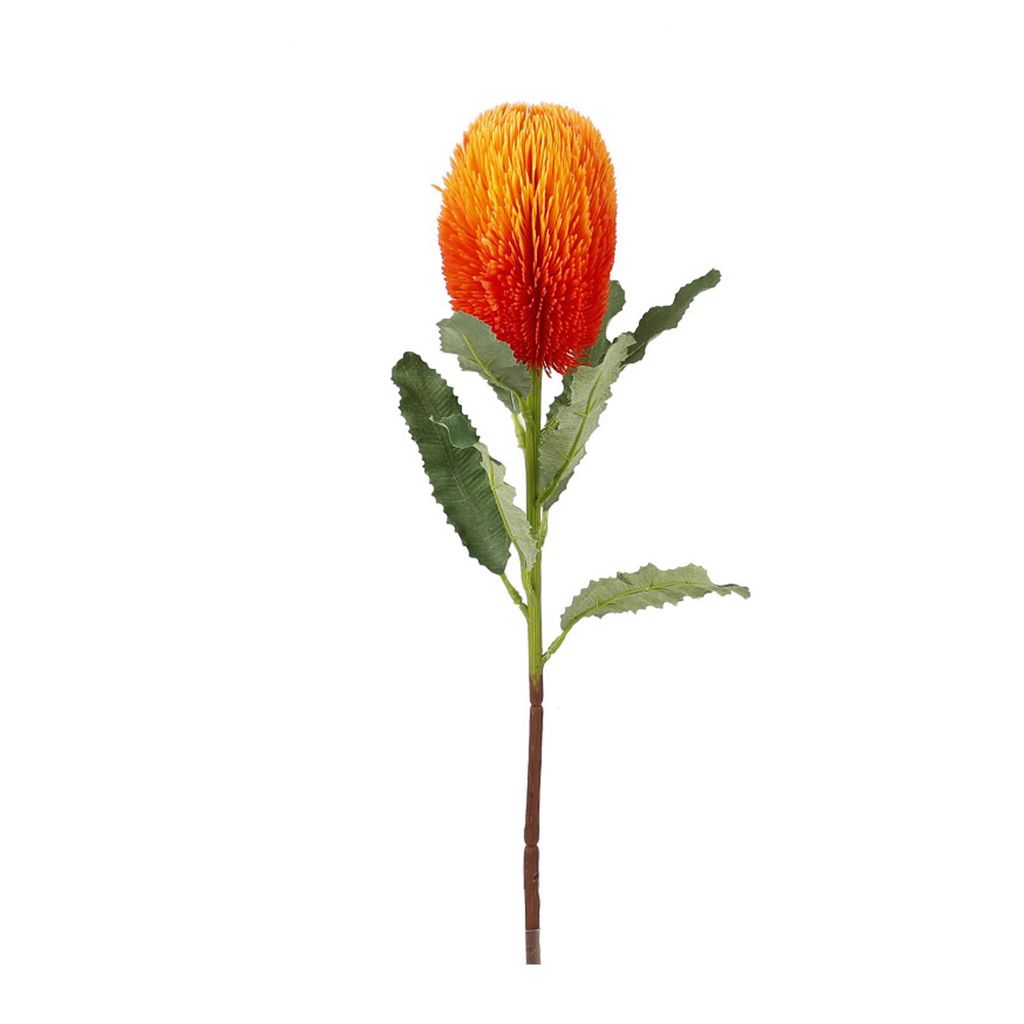 Künstliche Banksia-Blume, innovative Lichtsimulation, künstliche Blumendekorationen für Zuhause, Wohnzimmer, Hotel, Orange