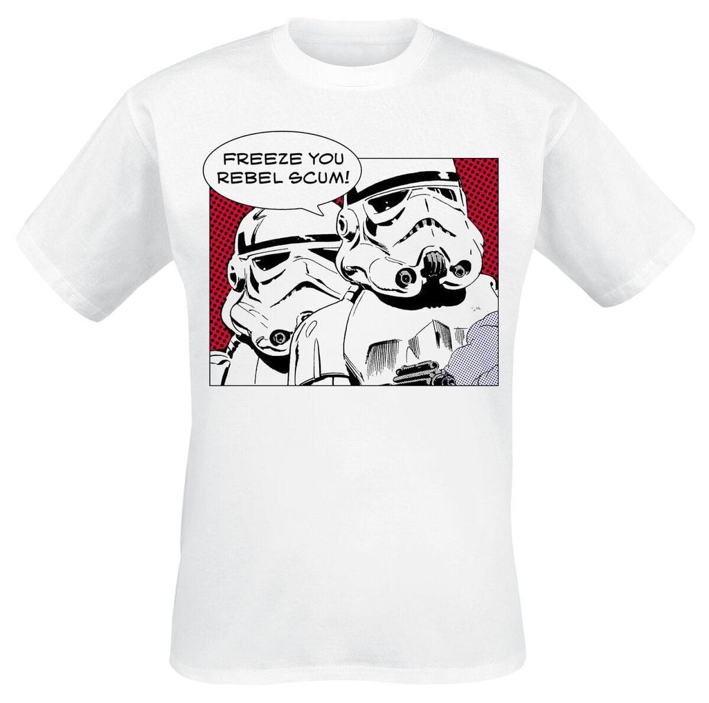 Star Wars T-Shirt Herren STORMTROOPER REBEL SCUM weiß M