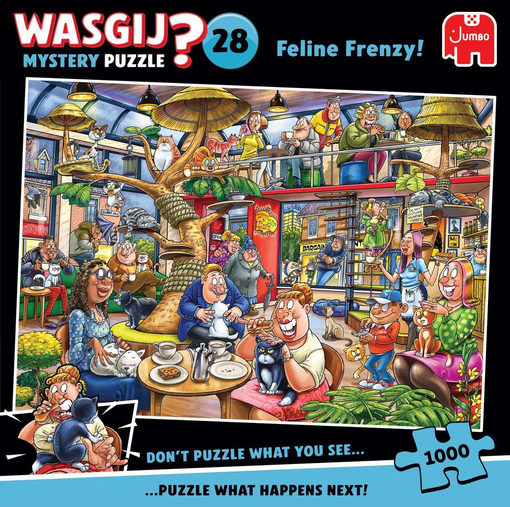 Wasgij Mystery 28 - Feline Frenzy - Puzzle 1000 Teile Produktbild 