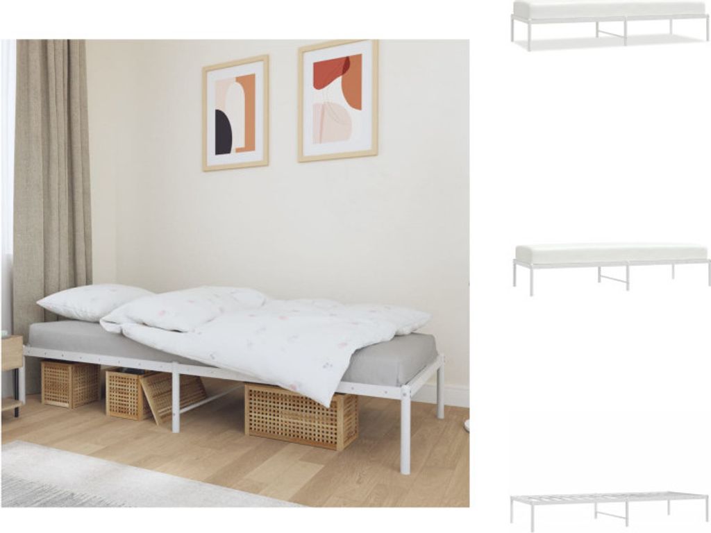 vidaXL Bettgestell Metall Weiß 80x200 cm - Betten & Bettgestelle
