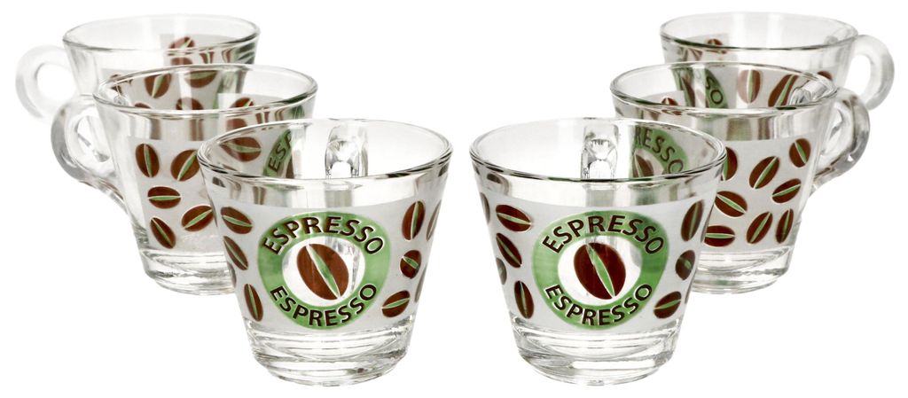 sada 6 skleněných šálků na espresso Cremona w. S uchem 60ml Obrázek produktu 