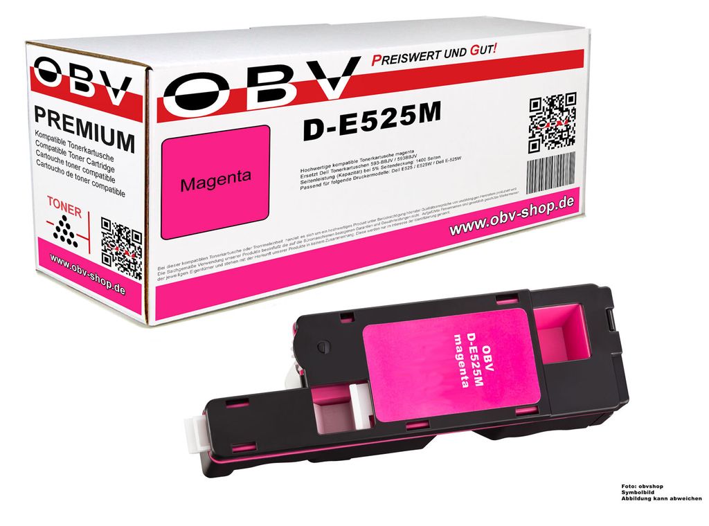 Kompatibler Toner für Dell E 525 w als Ersatz für 593-BBLZ Magenta - 1400 Seiten - D-E525M