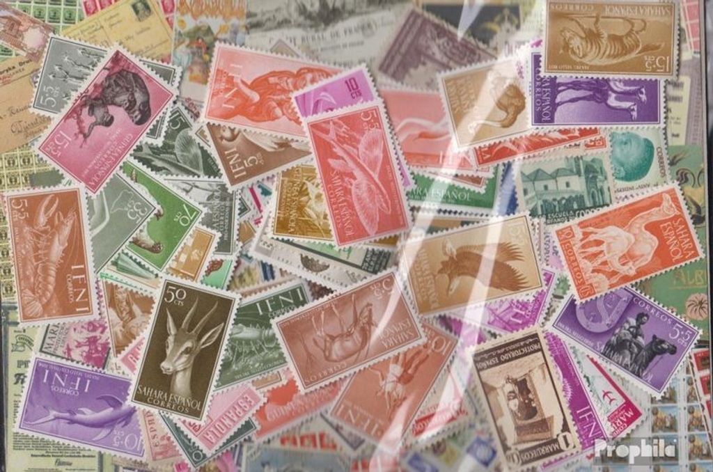 Briefmarken Spanien 100 verschiedene Marken Spanische Kolonien mit Nachfolgestaaten