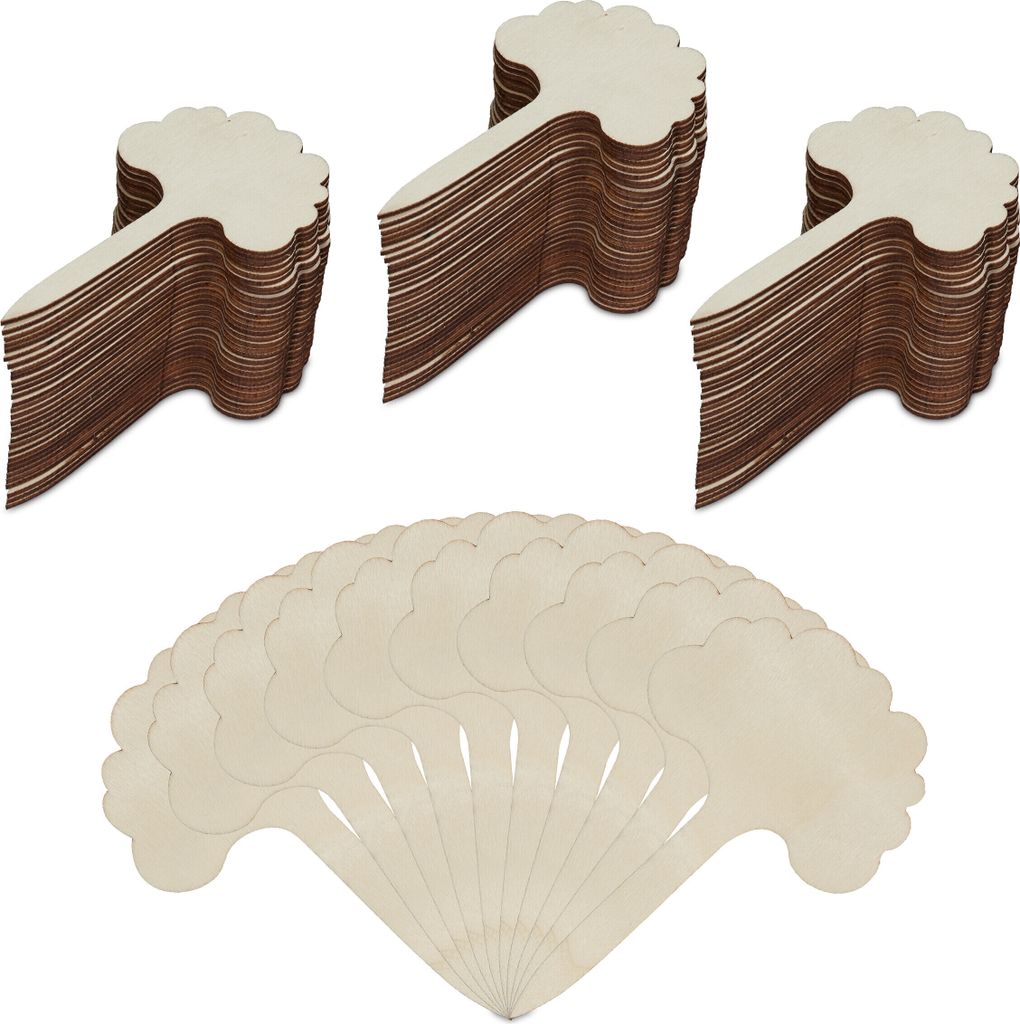 relaxdays Pflanzenstecker Holz 100er Set