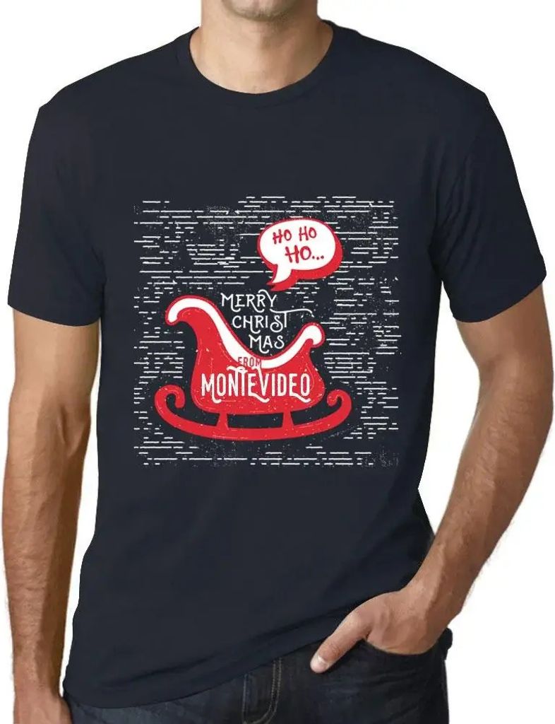 Herren Grafik T-Shirt Ho ho ho Frohe Weihnachten aus Montevideo – Ho Ho Ho Merry Christmas From Montevideo – Öko-Verantwortlich Vintage Jahrgang