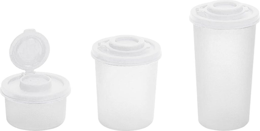 3-teiliges transparentes Salzstreuer- und Pfefferstreuer-Set, feuchtigkeitsbeständiges Gewürzglas, Gewürzflasche für Camping, Picknick, Reisen,...