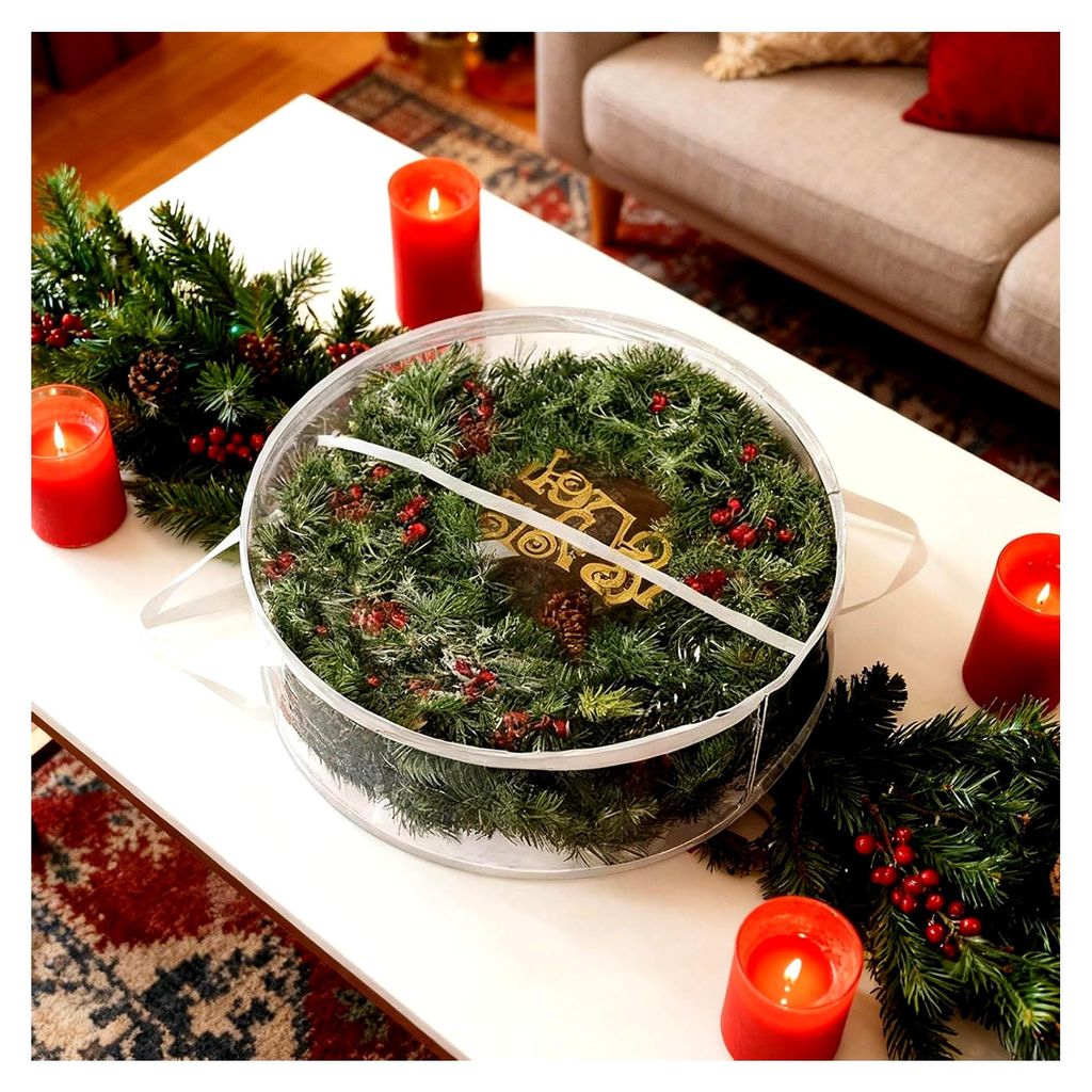 Tasche für Weihnachtskranz | Staubdichte Aufbewahrung mit großer Kapazität für Kränze | für Decken, Kleidung, Hüte, Haus, Schlafsaal, Wohnun...