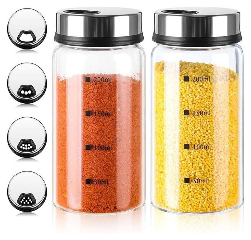 2 Stück 200ml Gewürzgläser mit Streueinsatz, Produktbild 