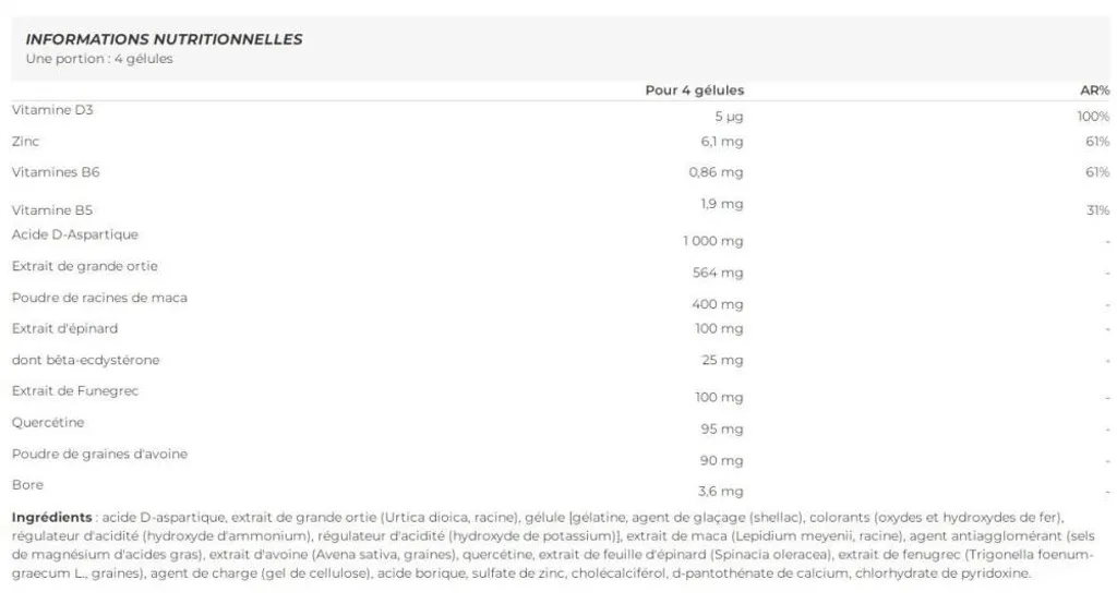 MACATRON 108 caps Scitec Nutrition booster de testostérone DAA - 2