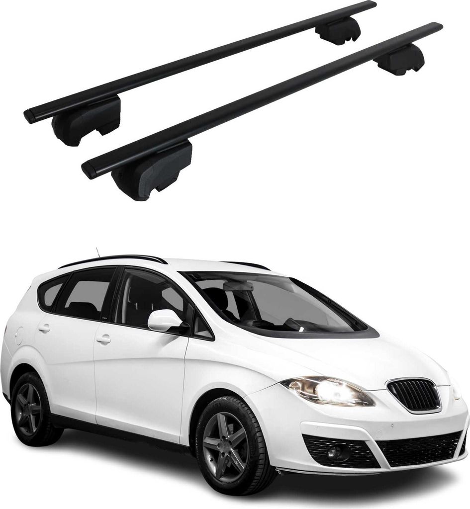 Dachträger Grundtäger für Seat Altea XL 2007-2015 75kg Metall Schwarz 2 tlg