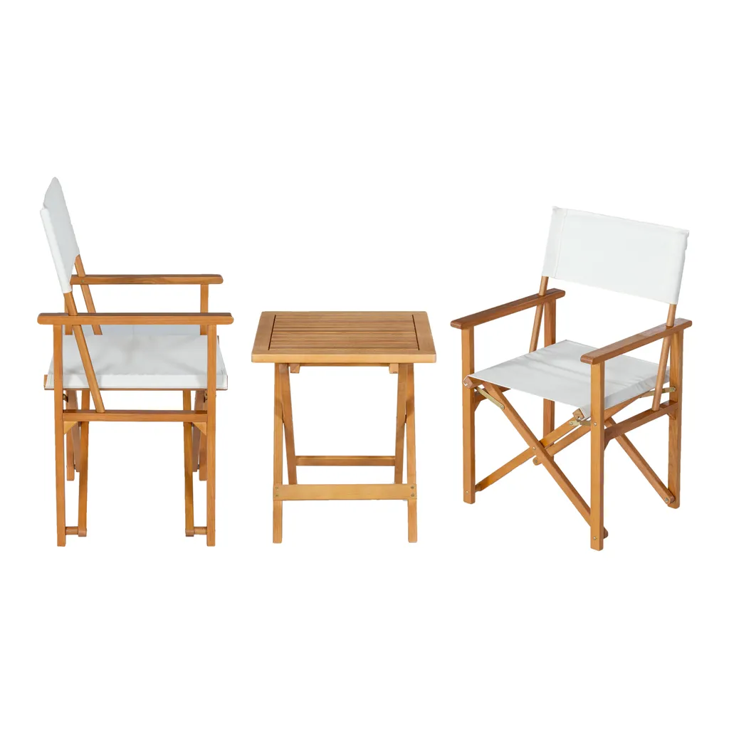 Ensemble de bistrot Capistrello 3 pièces table et chaises bois blanc - 4