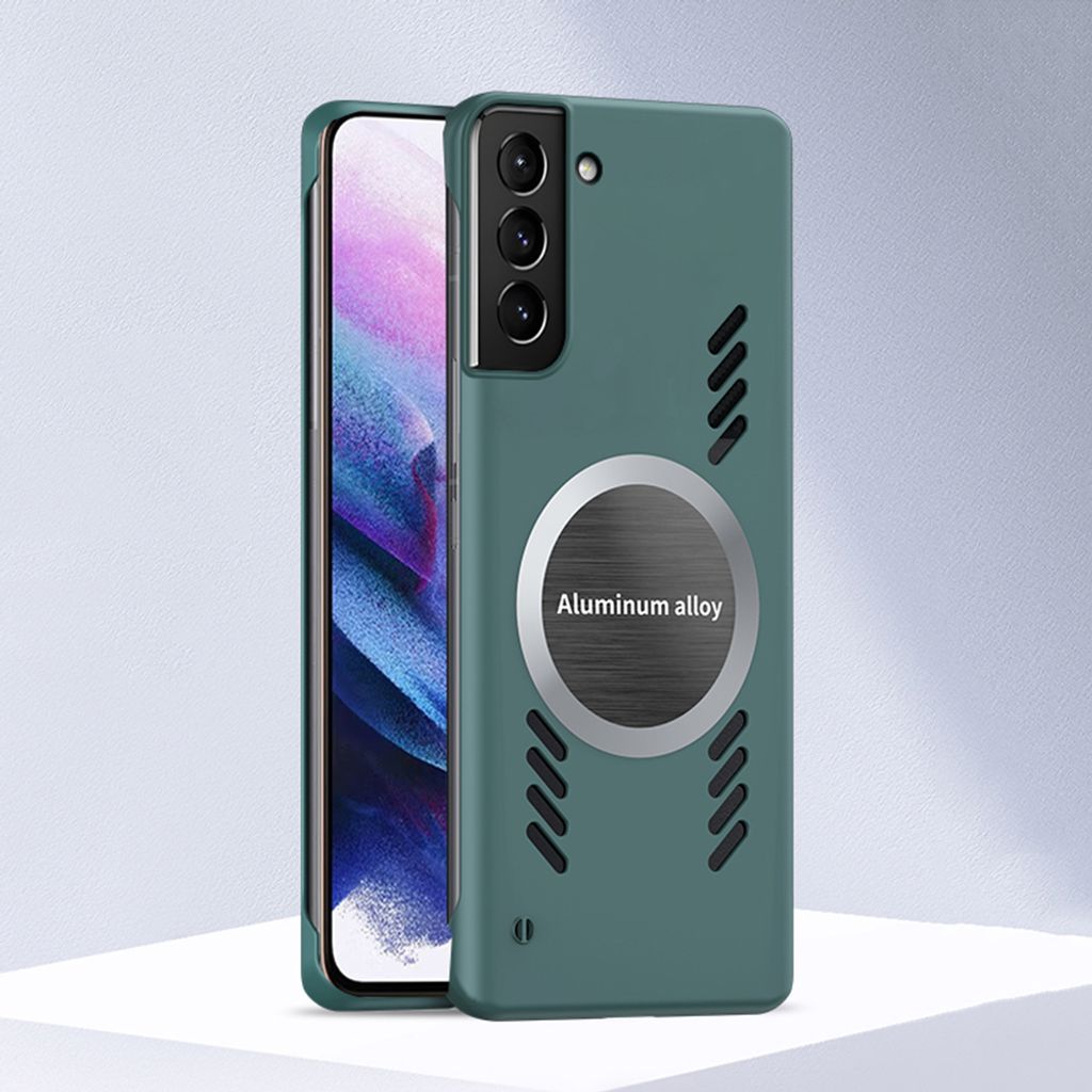 Galaxy S21+ 5G Hülle, Frameless PC Matt Kühlabdeckung Loch Wärmeableitung Schutzhülle für Samsung Galaxy S21 Plus 5G Grün