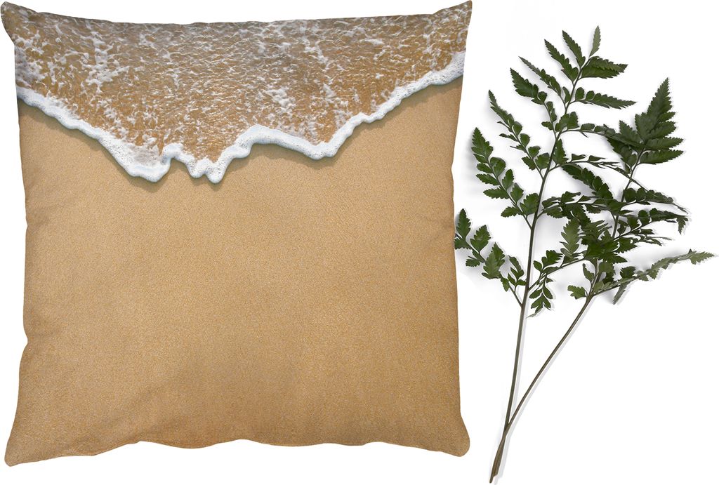 MuchoWow Zierkissen Sofakissen Wohnzimmer Dekokissen 60x60 cm Strand - Sommer - Meer - Sitzfläche - Foto Polster