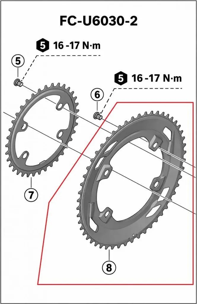 Plateau Shimano 50 Dents FC-U6030-2 110 mm 4 Trous Robuste et Fluide