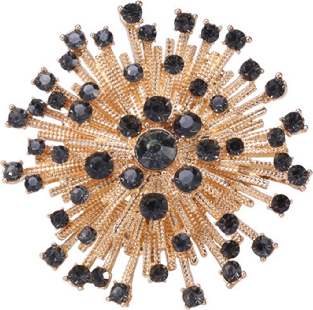 Modische Strass Dekor Retro Brosche Schneeflocke Form Galvani Lange Anhaltende Party Schmuck Brosche Kleidung Dekor-Golden