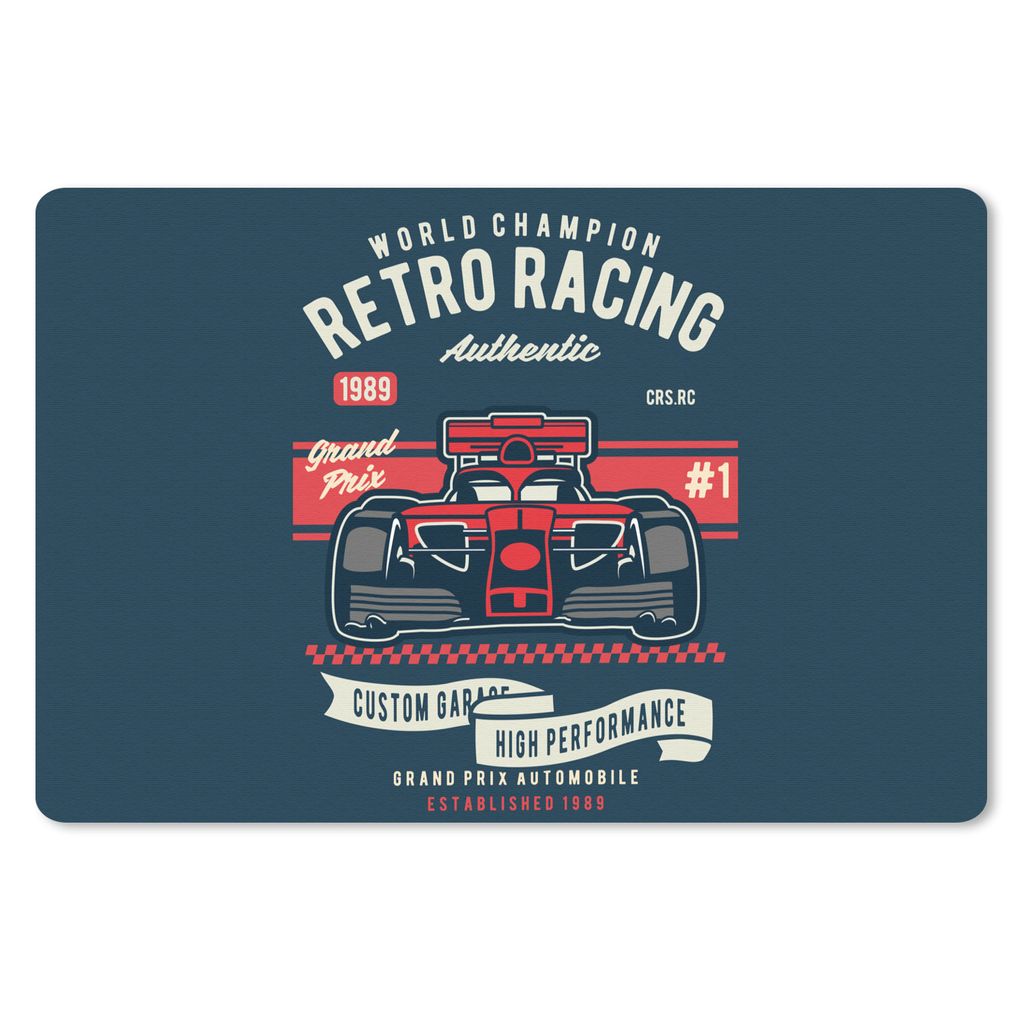 MuchoWow Mauspad Mousepad Rennwagen - Vintage - Rot - Zeichnung 27x18 cm - Mousepads - Maus Mat - Pad - Mausunterlage - Büroartikel - Desk Matten