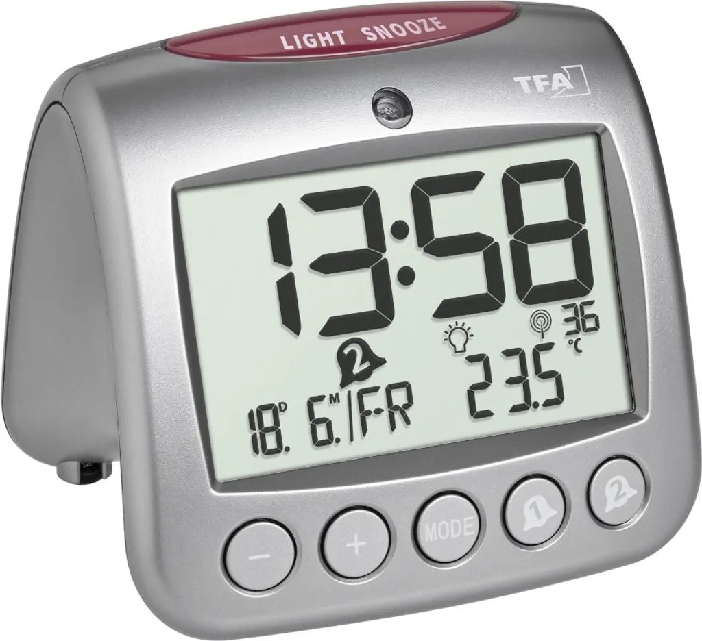 Réveil Radio-Piloté Silencieux TFA SONIO 2.0 pour Chambre et Bureau