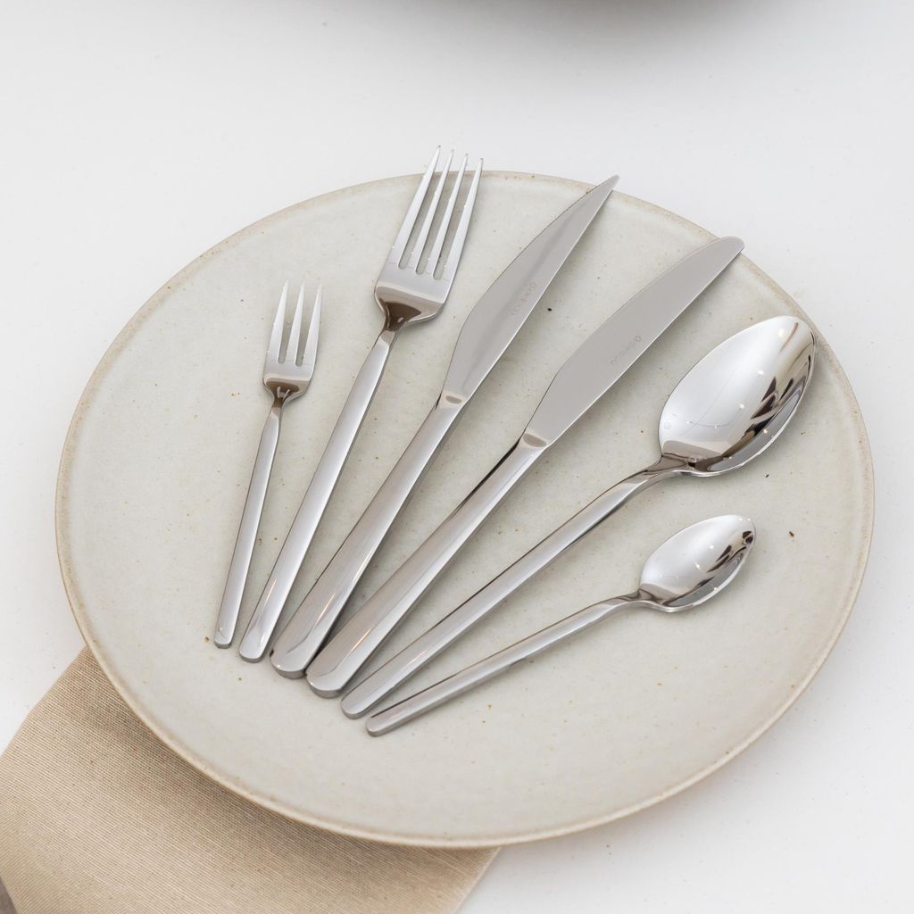 Deleca Besteckset Amor für 6 Personen - 36-teilig Besteck Set mit Messer Gabel Löffel, Steakmesser, Essbesteck - Spülmaschinenfest - Edelstahl S...