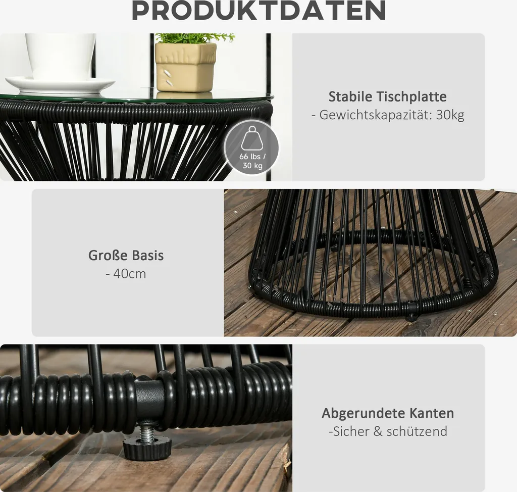 Petite table de bistrot pour balcon et jardin avec design ajouré chic - 6