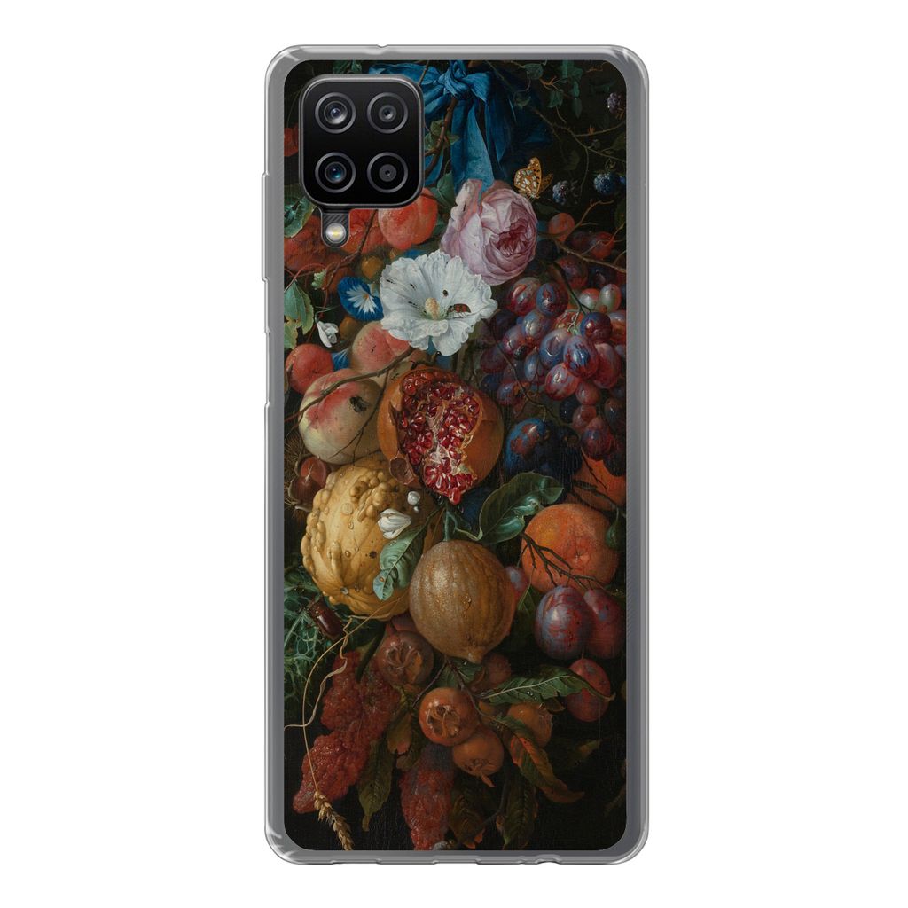 MuchoWow Handyhülle Schutzhülle Hülle für Samsung Galaxy A12 Früchte und Blumen - Gemälde von Jan Davidsz. de Heem Silikon Softcase Handy H...