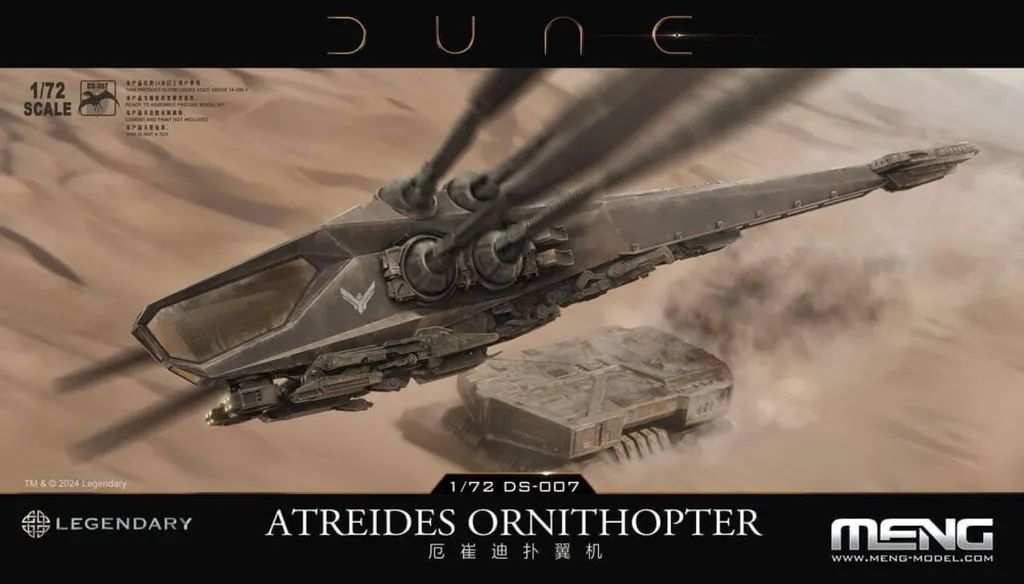 Ornithoptère Dune Atreides 1:72 avec Ailes Articulées et Socle Offert