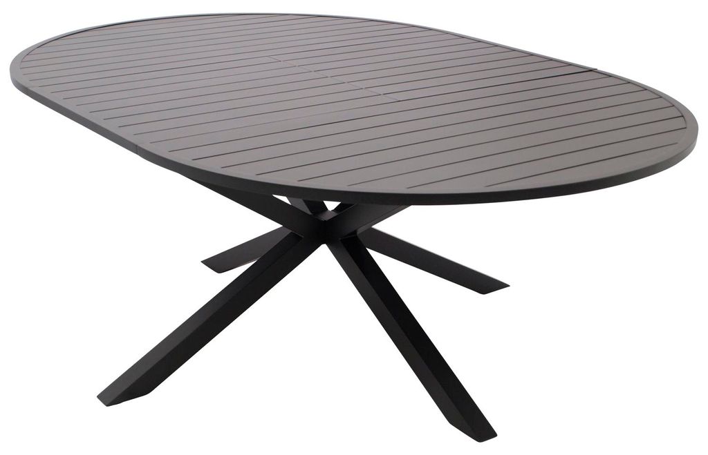 Tisch Ausziehtisch rund/oval 140/200x140cm, Aluminium anthrazit
