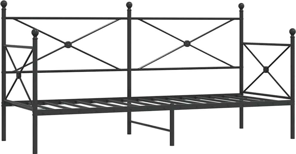 Tagesbett ohne Matratze Schwarz 80x200 cm Stahl
