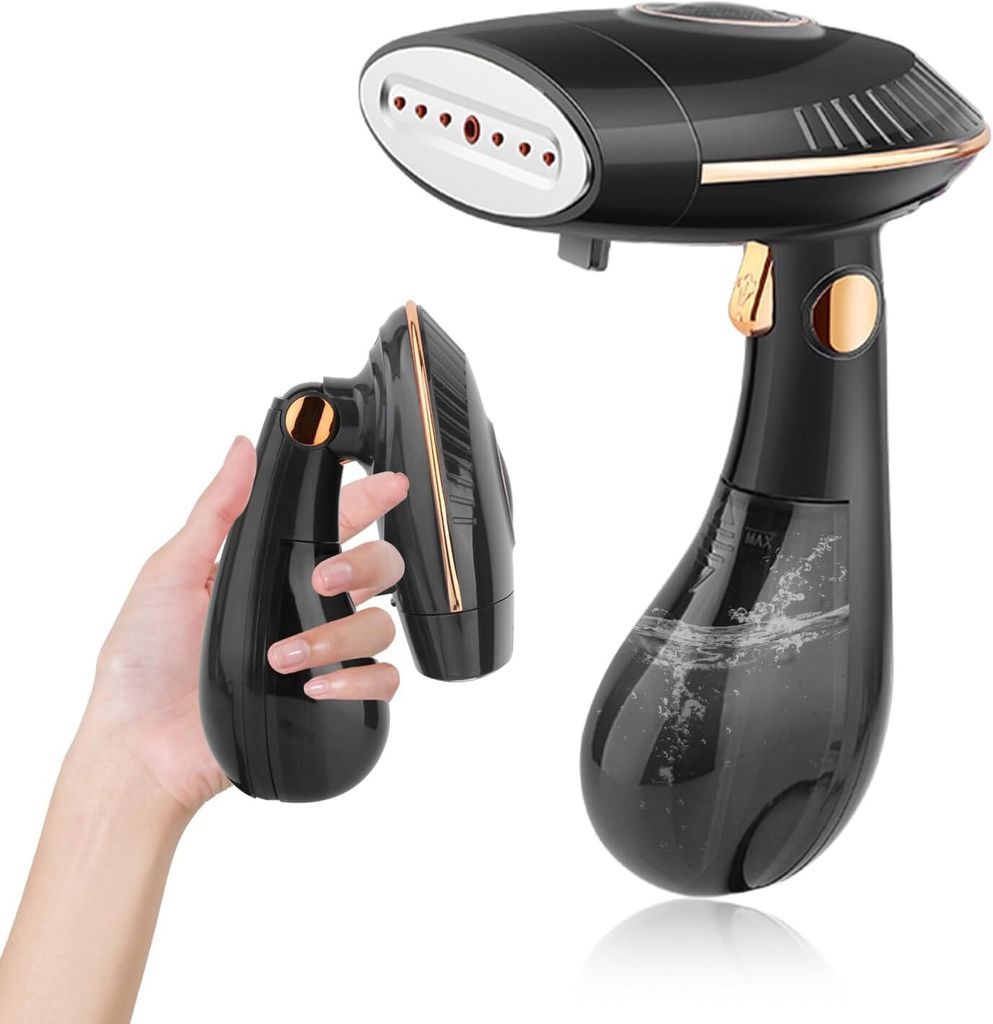 Steamer Dampfglätter 1500W, Dampfbürste Steamer Schnelles Erwärmung 25G/Min Dampf, Faltbar, Kein Bügelbrett erforderlich, für Zuhause und Reisen