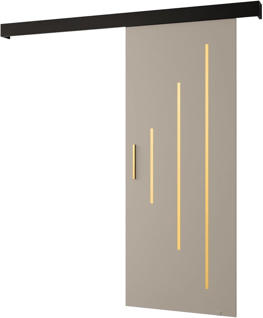 MEBLE KRYSPOL Salwador Y Schiebetür, 70x204 cm, Kaschmir, Schwarz , Gold