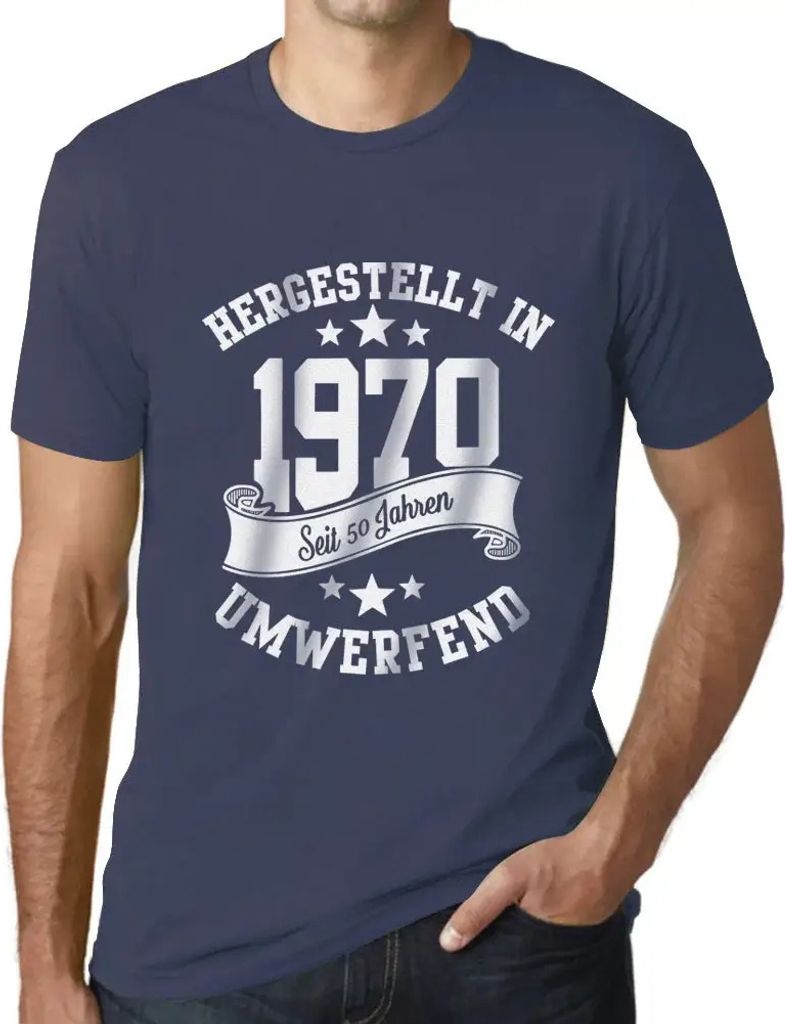 Herren Grafik T-Shirt Hergestellt In 1970 Geschenk 54. Geburtstag Jahrestag 54 Jahre Jubiläum 54 Jährige Mann Jahrgang 1970 Kurzarm Lustige Druck