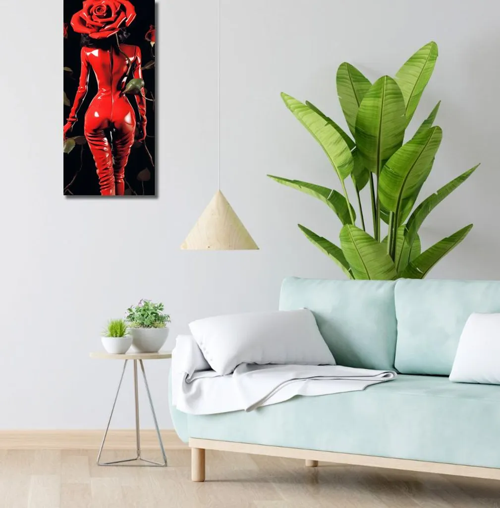 Quadro 30x70 cm Persona floreale Rosa - 2