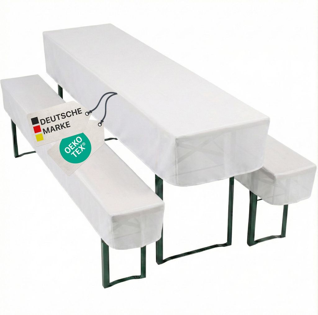 NYVI Biertischhussen Set NYVIGala Weiß - 3-teiliges Produktbild 