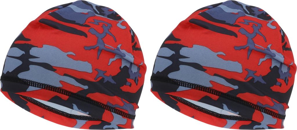 Fahrradmš¹tze Schwei?ableitend Atmungsaktiv Hartschalen-Unterziehmš¹tze Milchseidenstoff Eisgefš¹hl-Hilfe Rot 24x19cm 2 Stš¹ck