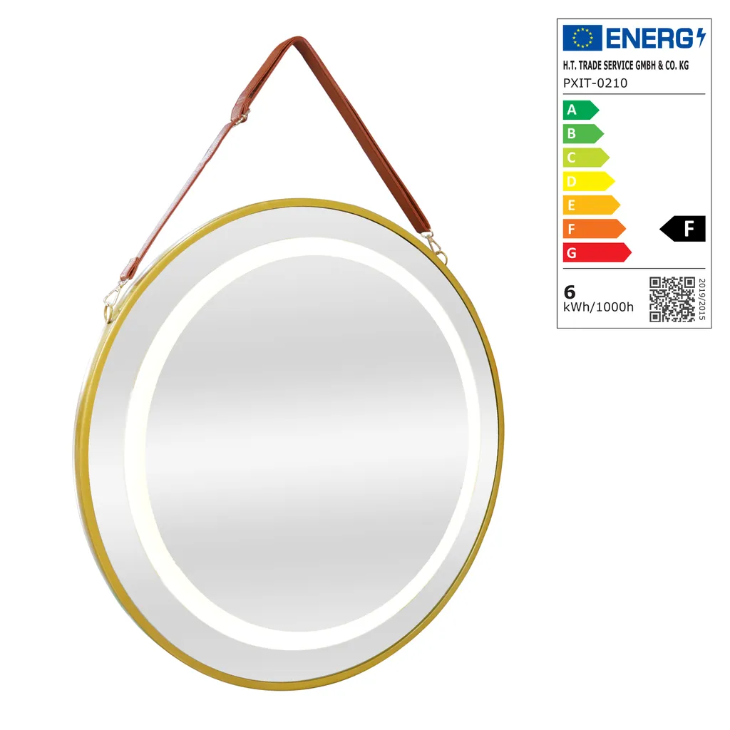 Specchio Rotondo LED 60cm Oro Picerno Sospeso - 3 Tonalità Luce - 2