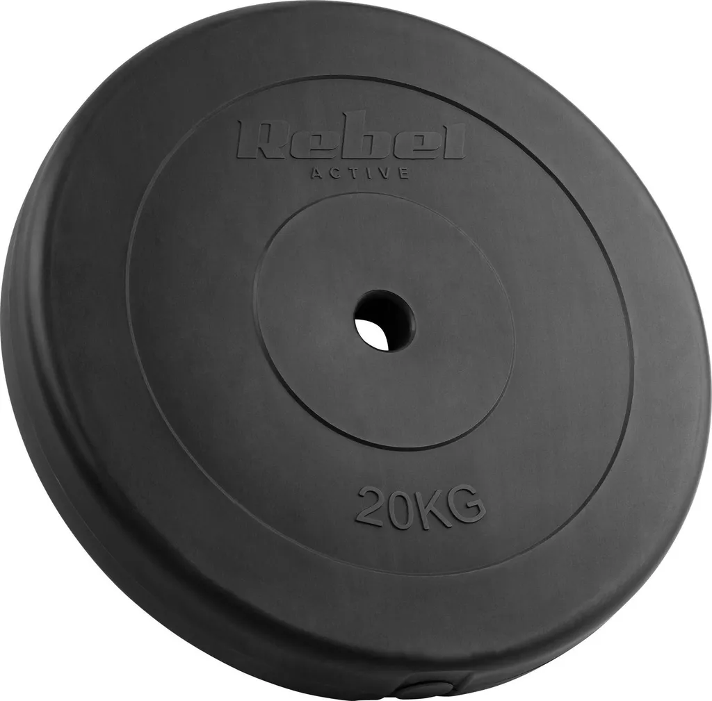 Poids de musculation 20kg Rebel Active en bitume avec alésage 31 mm