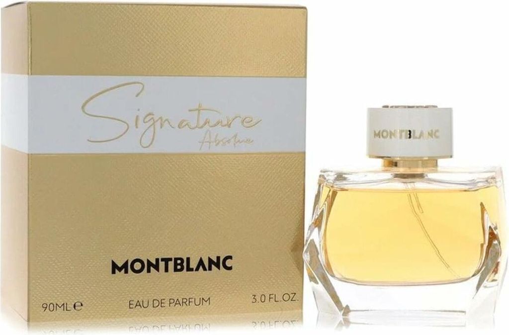 A perfume bottle and its packaging are displayed on a white background.