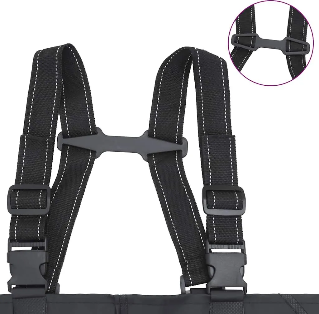 Waders Taille 42 Noir avec Bottes Soudées et Ceinture de Sécurité