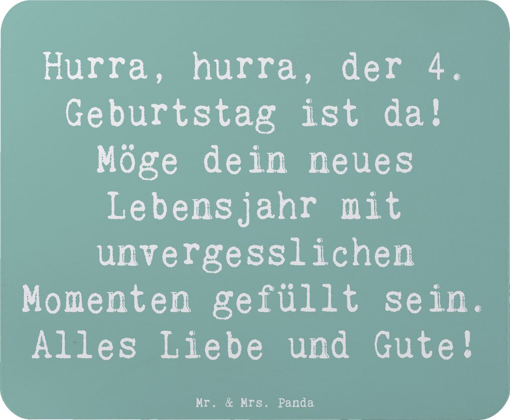 Mr. & Mrs. Panda Mauspad Spruch 4. Geburtstag Feiern - Meeresbrise - Geschenk, Mouse Pad, Happy Birthday, Alter, Meilenstein, laptop, Hurra, comput...