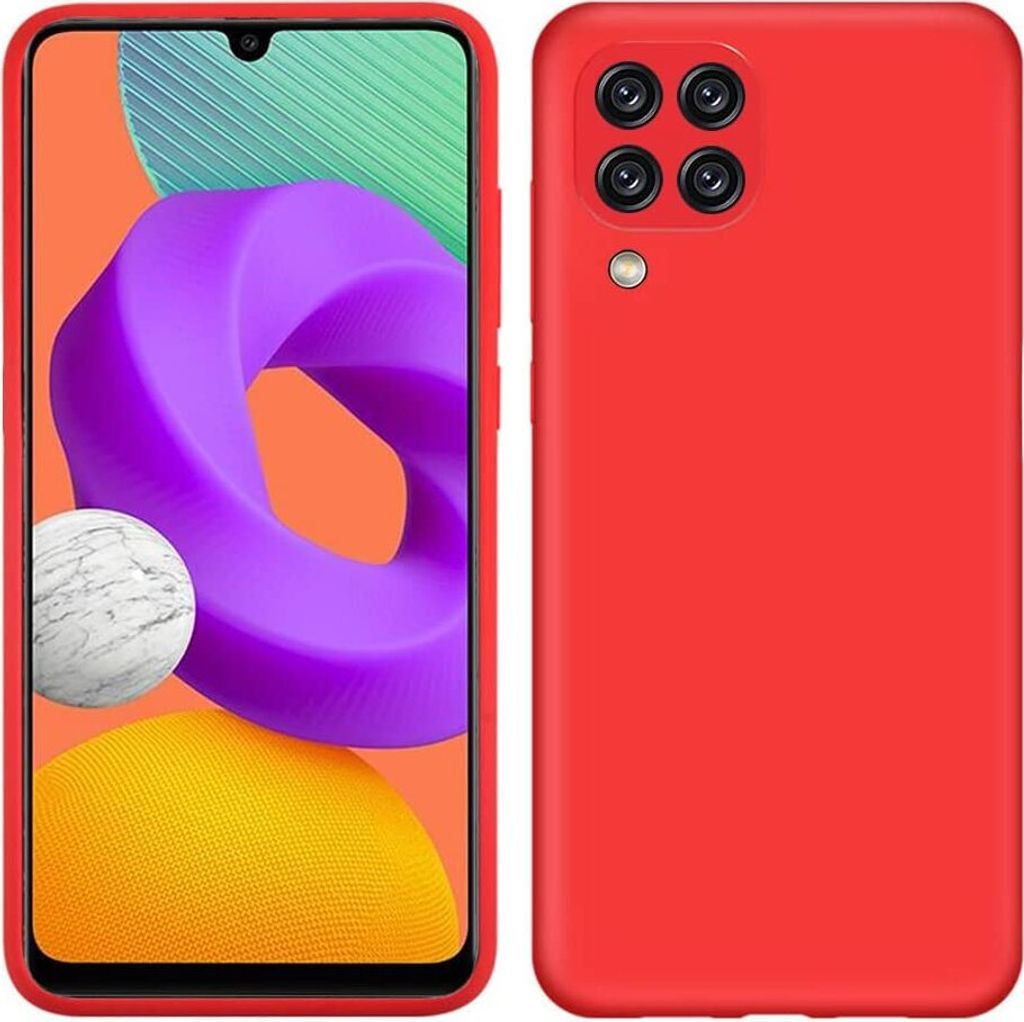 Galaxy M22 Hülle, Flüssig Silikon Weich Gummi Schutzhülle für Samsung Galaxy M22 Rot