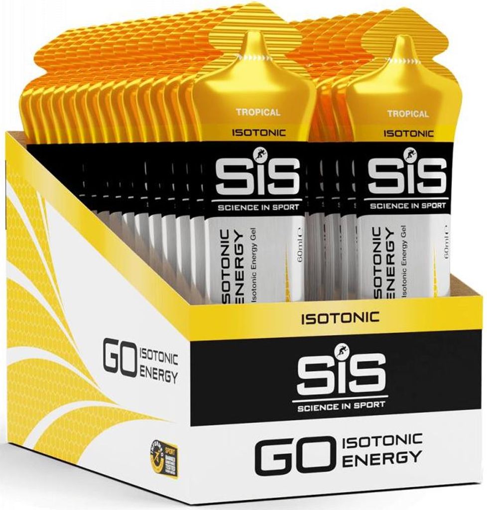 SIS GO Isotonic Energy Gels (30x60ml) Tropical - Energie & Produktbild 
