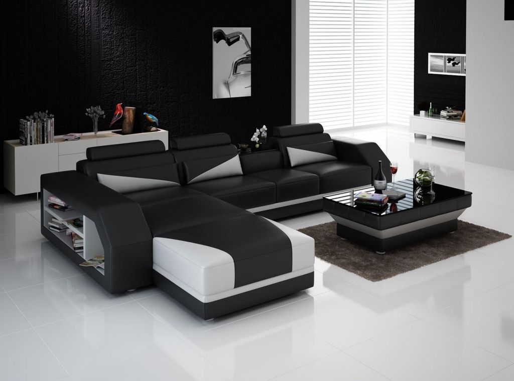 Ledersofa Wohnlandschaft Ecksofa L-Form mit Sessel Set Garnitur Modern Sofa neu