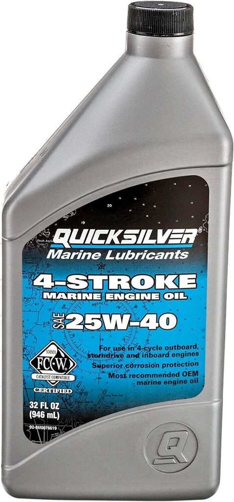 Quicksilver 4-Stroke Marine Engine Oil SAE 25W-40 1 L Lodní Obrázek produktu 