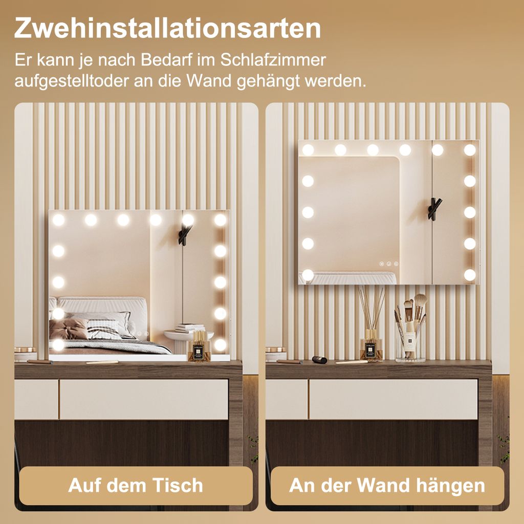 MULISOFT Hollywood Schminkspiegel, Kosmetikspiegel mit 14 Produktbild 8