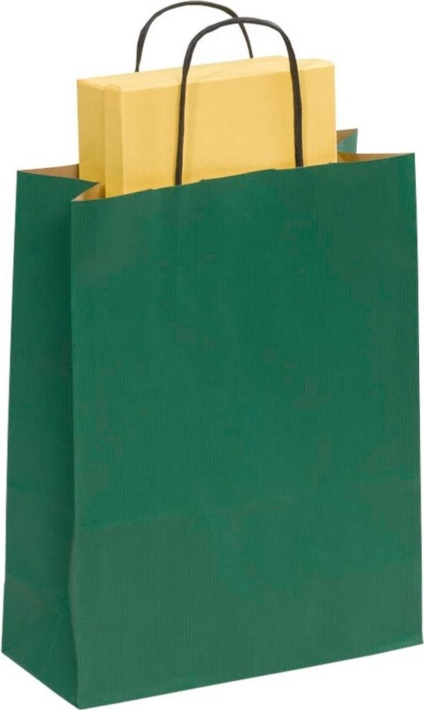 VP Papier-Tragetaschen Toptwist grün 24,0 x 31,0 cm, 50 St.
