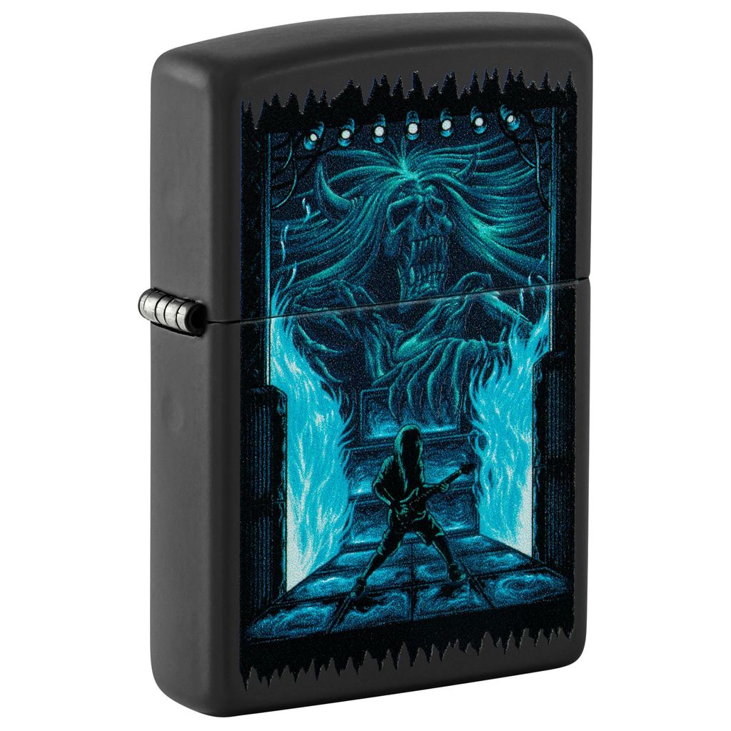 Zippo Sturmfeuerzeug - Dark Gothic - Iron Stone, Colour Image - Nachfüllbar für lebenslange Verwendung - Geschenkbox - Metallgehäuse - USA