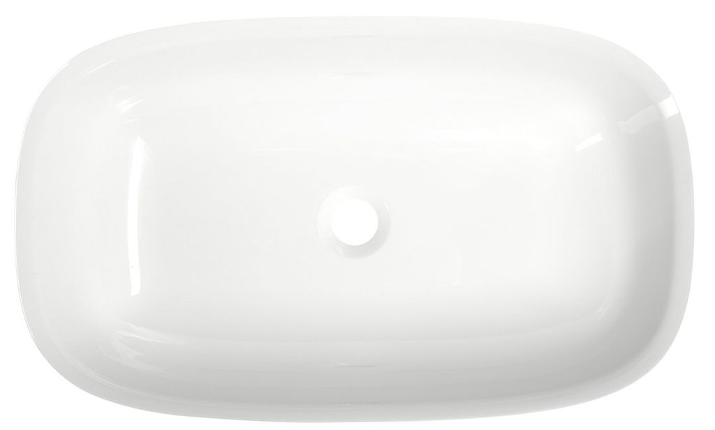 Waschbecken, Waschschale, Gussmarmor, Aufsatzwaschbecken / Waschtisch, 60x36 cm, weiß